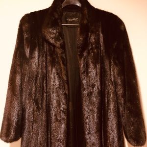 Full length chocolate brown mink coat
